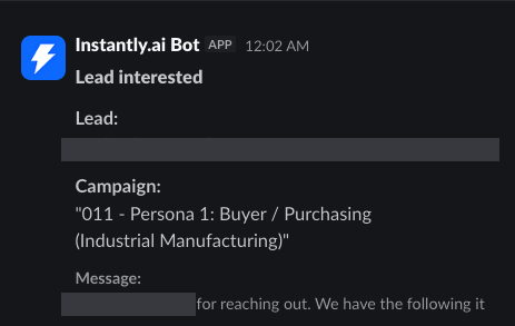 Lead interested — quote requested